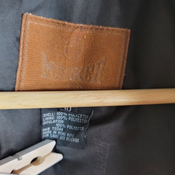 Marker Womens Celtech Coat Tan Size 10 Winter Ski Pocket Zip Hood Drawcord VTG - Picture 12 of 14